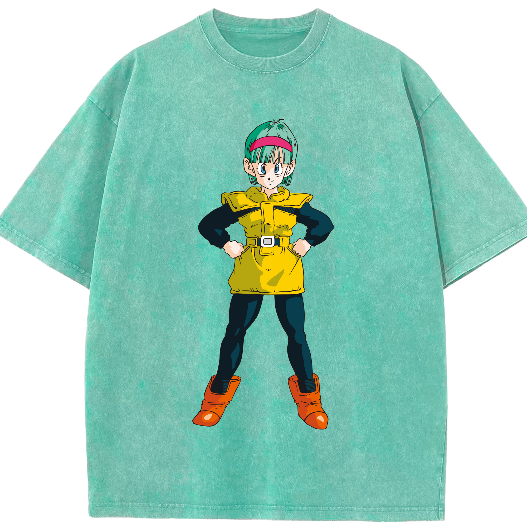 （画像用） ドラゴンボール ブルマ DRAGON BALL Bulma 綿100% ヴィンテージ風 半袖Tシャツ（フロントプリント）